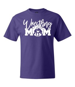 Wrestling Mom Preprinted Purple T-shirts