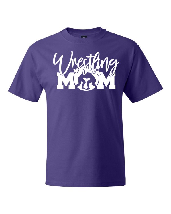 Wrestling Mom Preprinted Purple T-shirts
