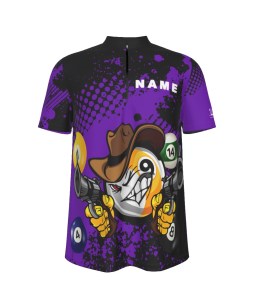 Custom 8 and 9 Ball Team Pool Sports Collar Jersey no Pocket