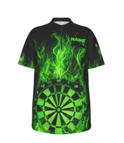 Custom Green Inferno Sport Collar with Pocket Dart Jersey